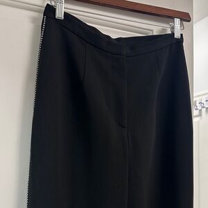 Size 4 Elegant Black Slacks with Side Crystal Detailing